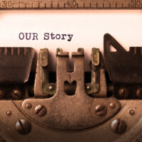 Typewriter with our story written